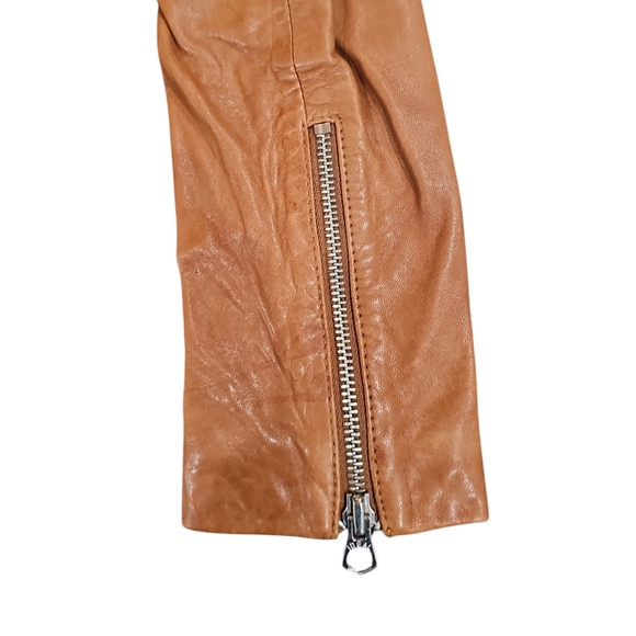 Madewell 100% Washed Leather BikerJacket Womens size  XXS   NWT - Picture 9 of 13